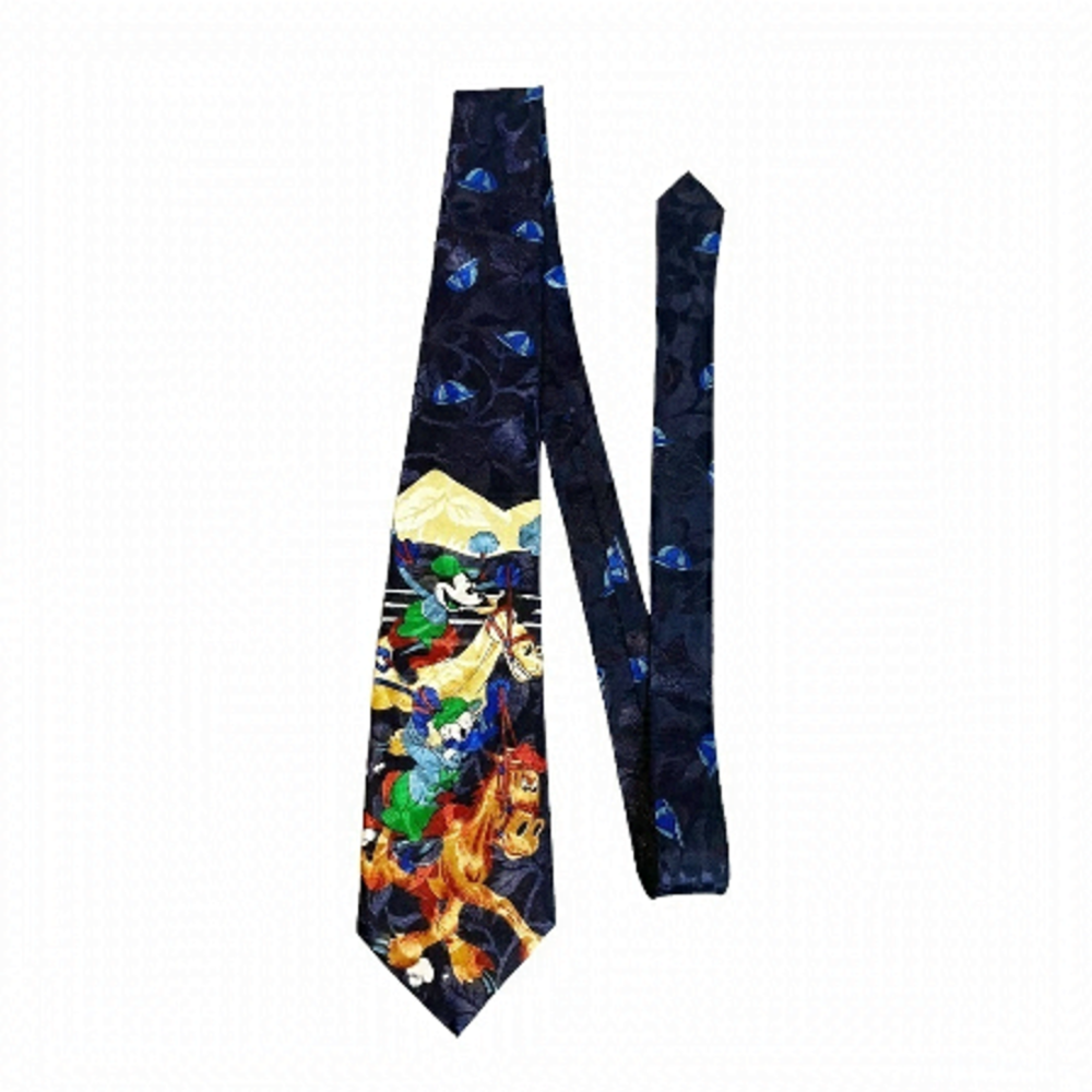 Disney Mickey and Donald Duck On Horse Back Neck Tie